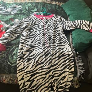 Zebra print pajama onesie